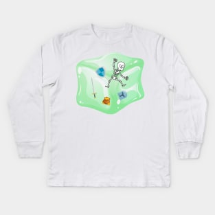 Gelatinous Cube - Green Kids Long Sleeve T-Shirt